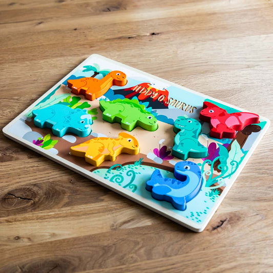 Personalised wooden dinosaur puzzle