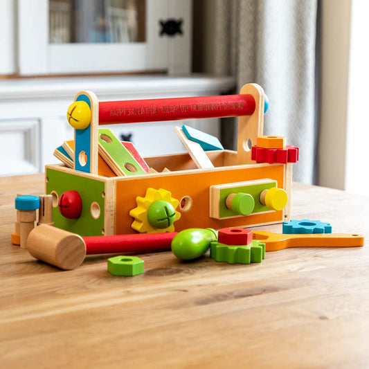 Wooden tool box toy for children