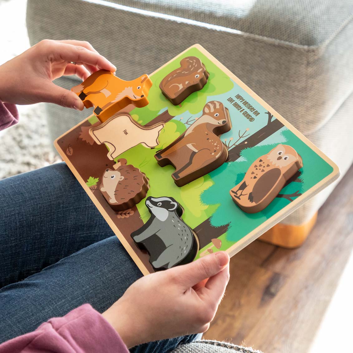 Personalised Woodland Animals Puzzle Gift For Children