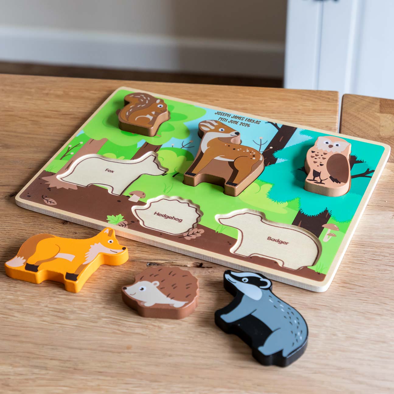 Personalised Woodland Animals Puzzle Gift For Children