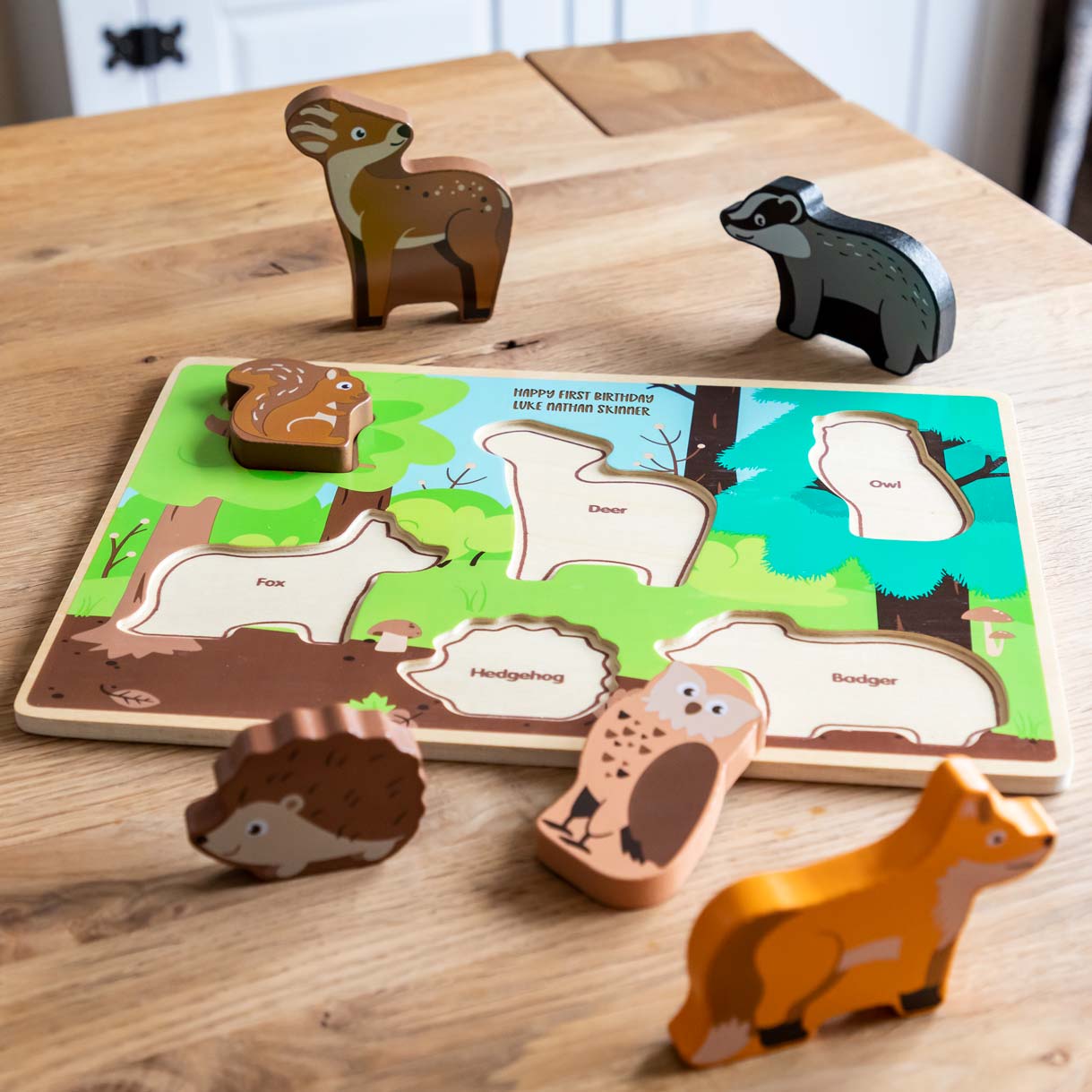 Personalised Woodland Animals Puzzle Gift For Children