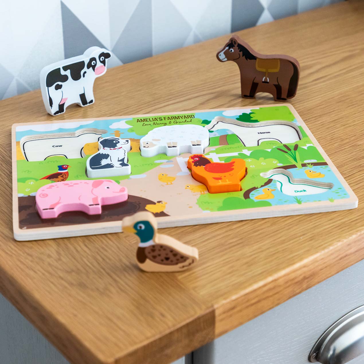 Personalised Farm Animals Puzzle Gift For Children