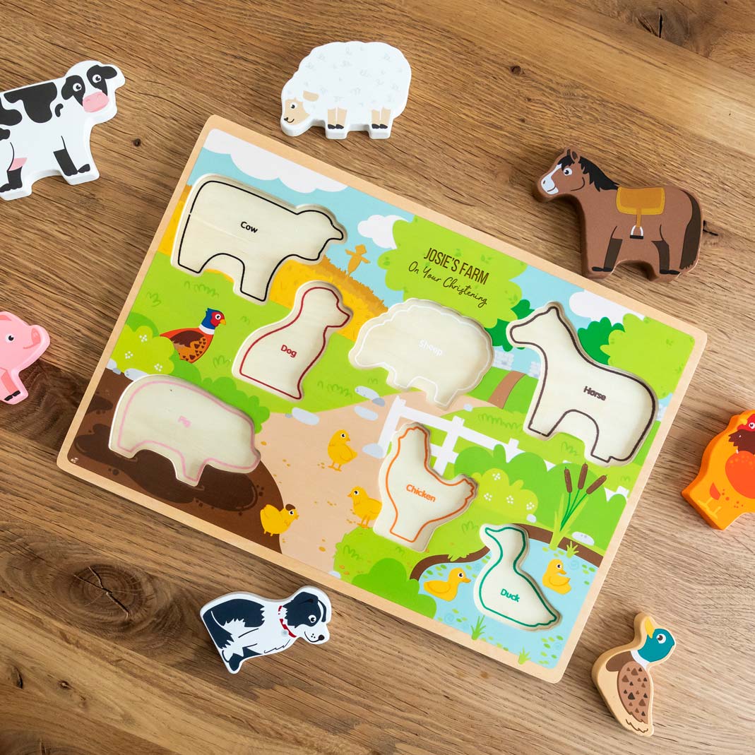 Personalised Farm Animals Puzzle Gift For Children