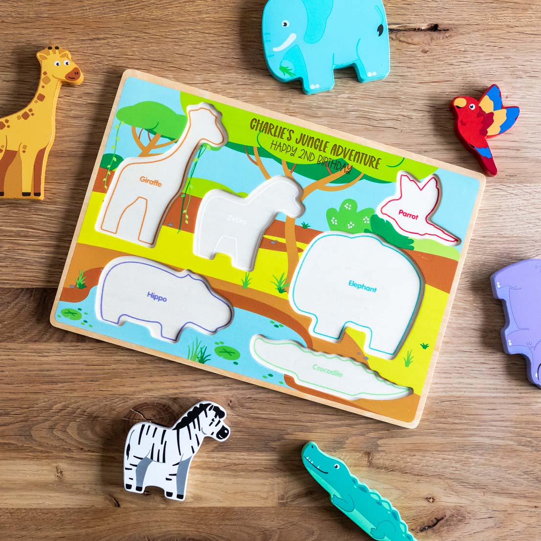 Personalised Jungle Animals Puzzle Gift For Children