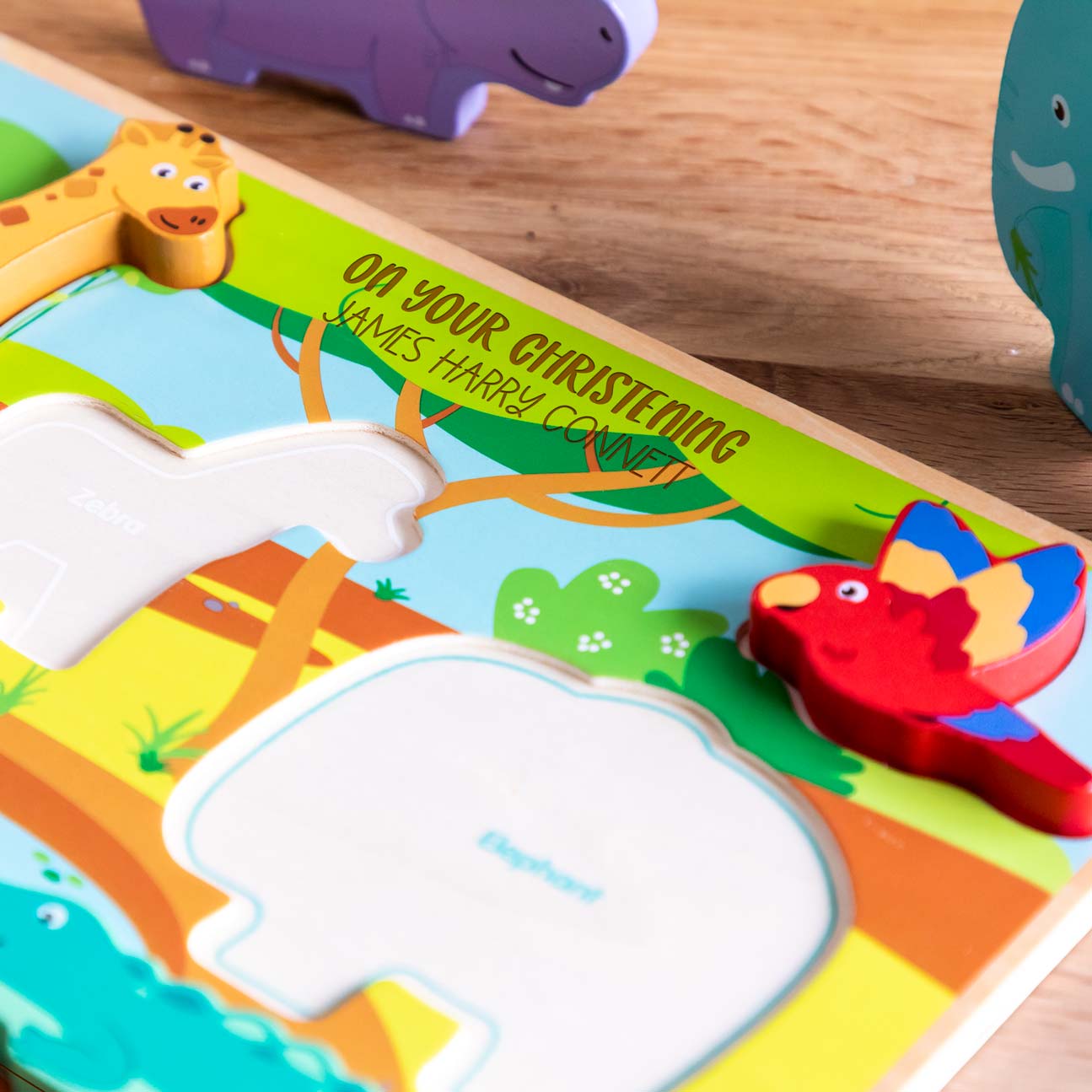 Personalised Jungle Animals Puzzle Gift For Children