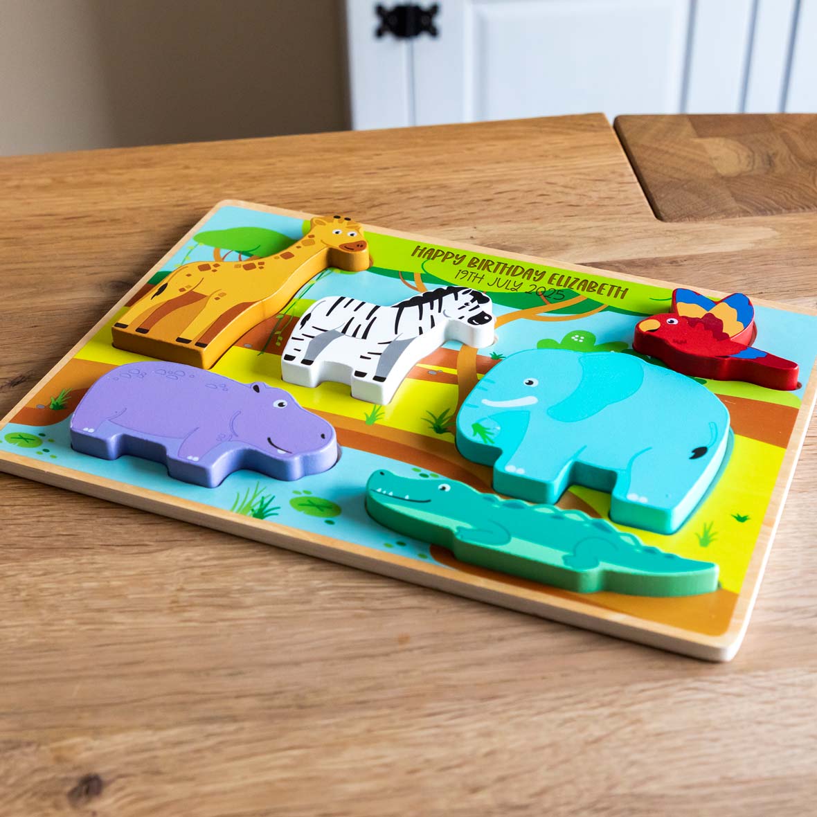 Personalised Jungle Animals Puzzle Gift For Children