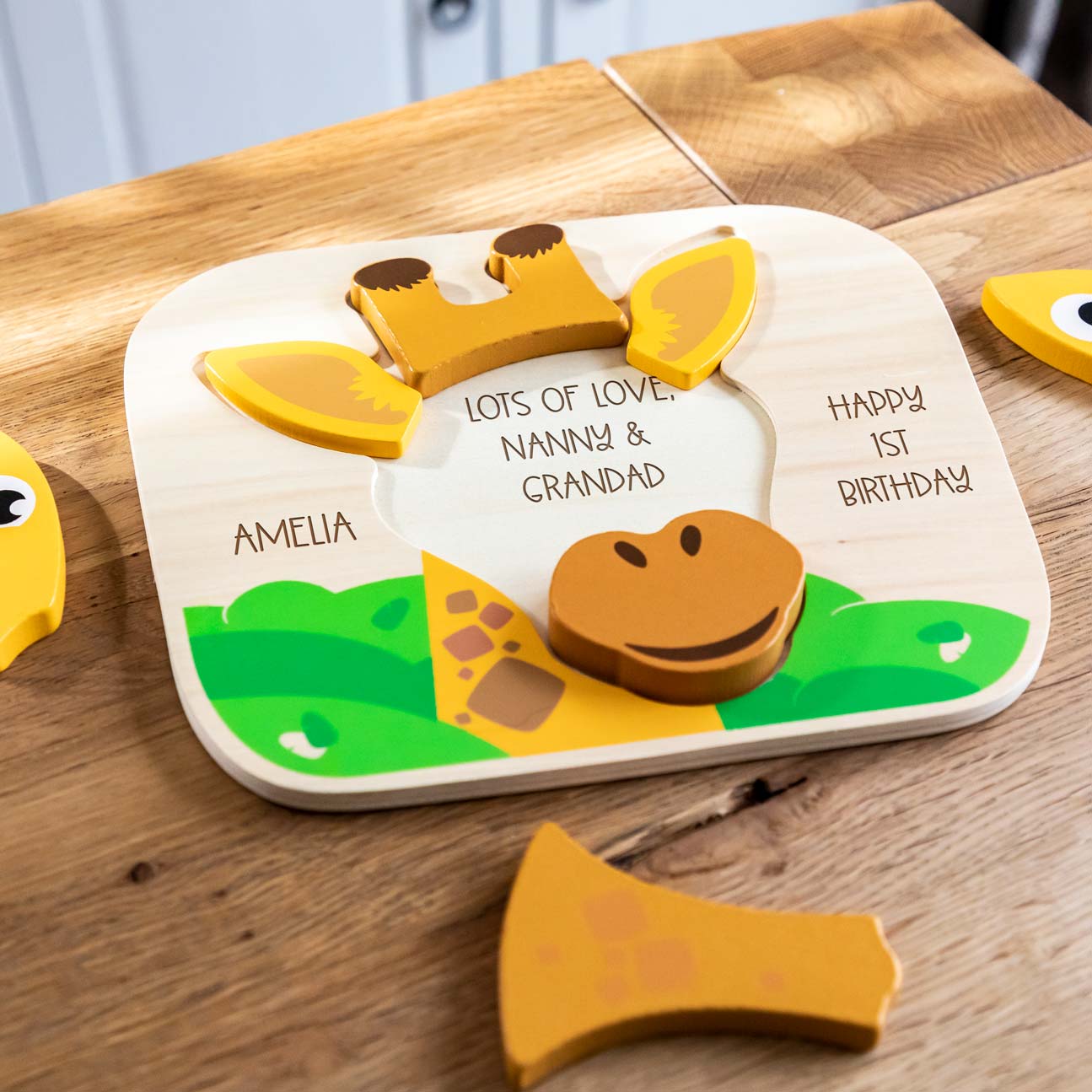 Personalised Giraffe Puzzle With Hidden Message