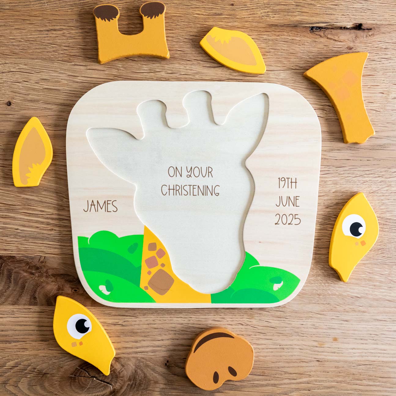 Personalised Giraffe Puzzle With Hidden Message