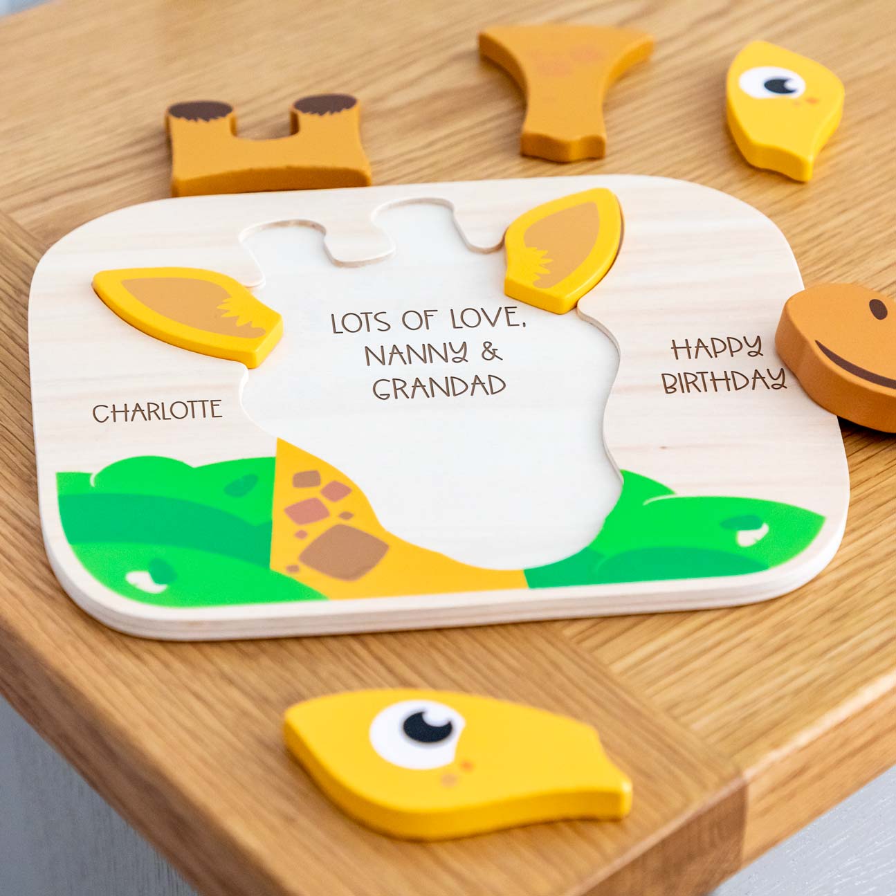 Personalised Giraffe Puzzle With Hidden Message