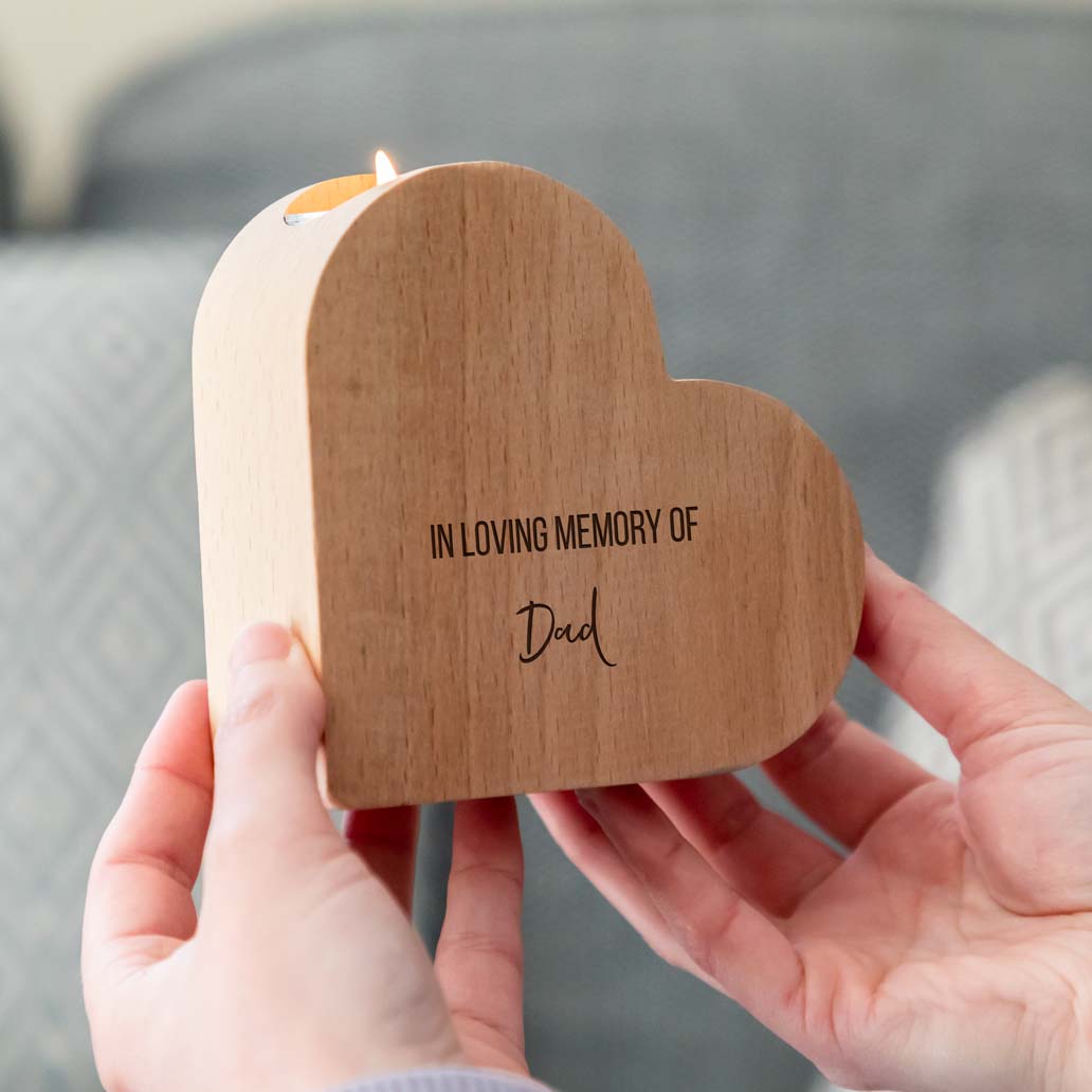 Personalised Heart Candle Holder In Loving Memory Of Gift
