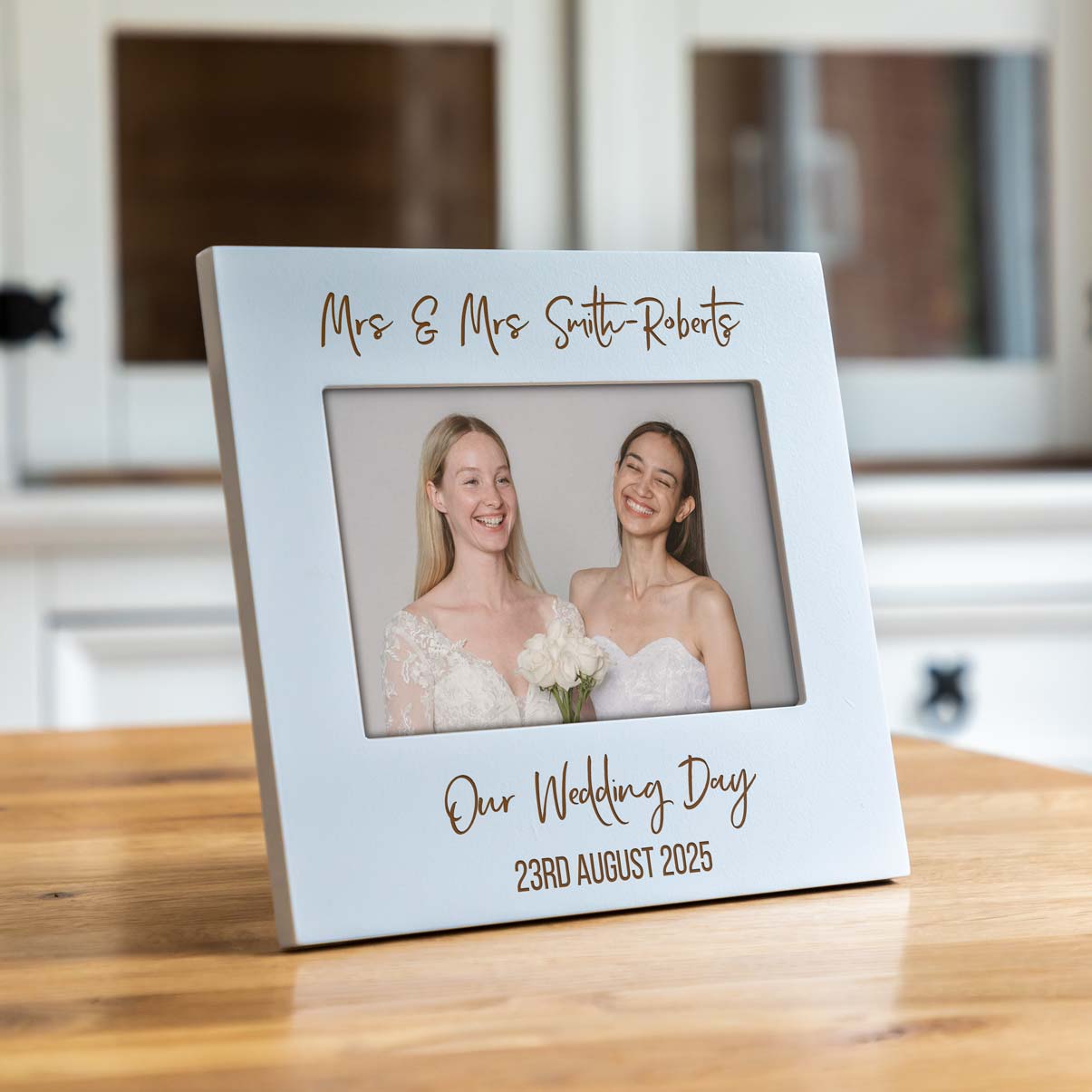 Personalised Wedding Day Pastel Photo Frame Gift For Couple