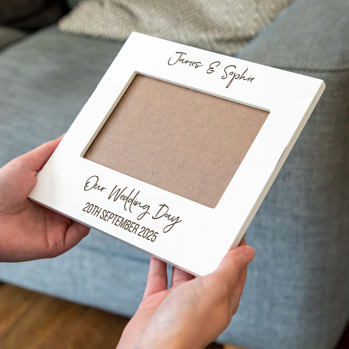 Personalised Wedding Day Pastel Photo Frame Gift For Couple