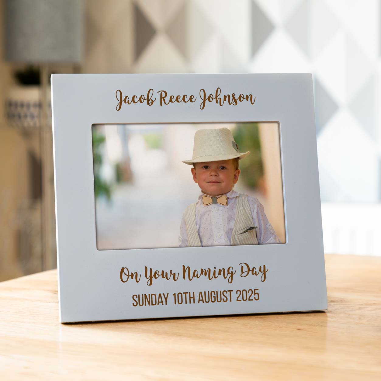 Personalised Pastel Photo Frame For Christening Baptism Naming Day Gift