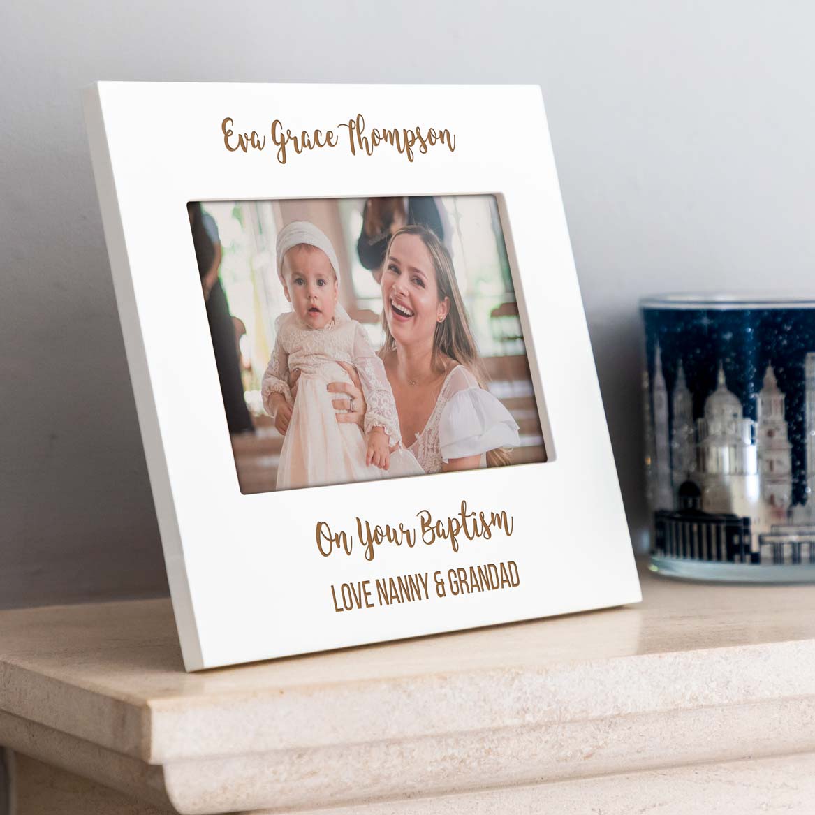 Personalised Pastel Photo Frame For Christening Baptism Naming Day Gift