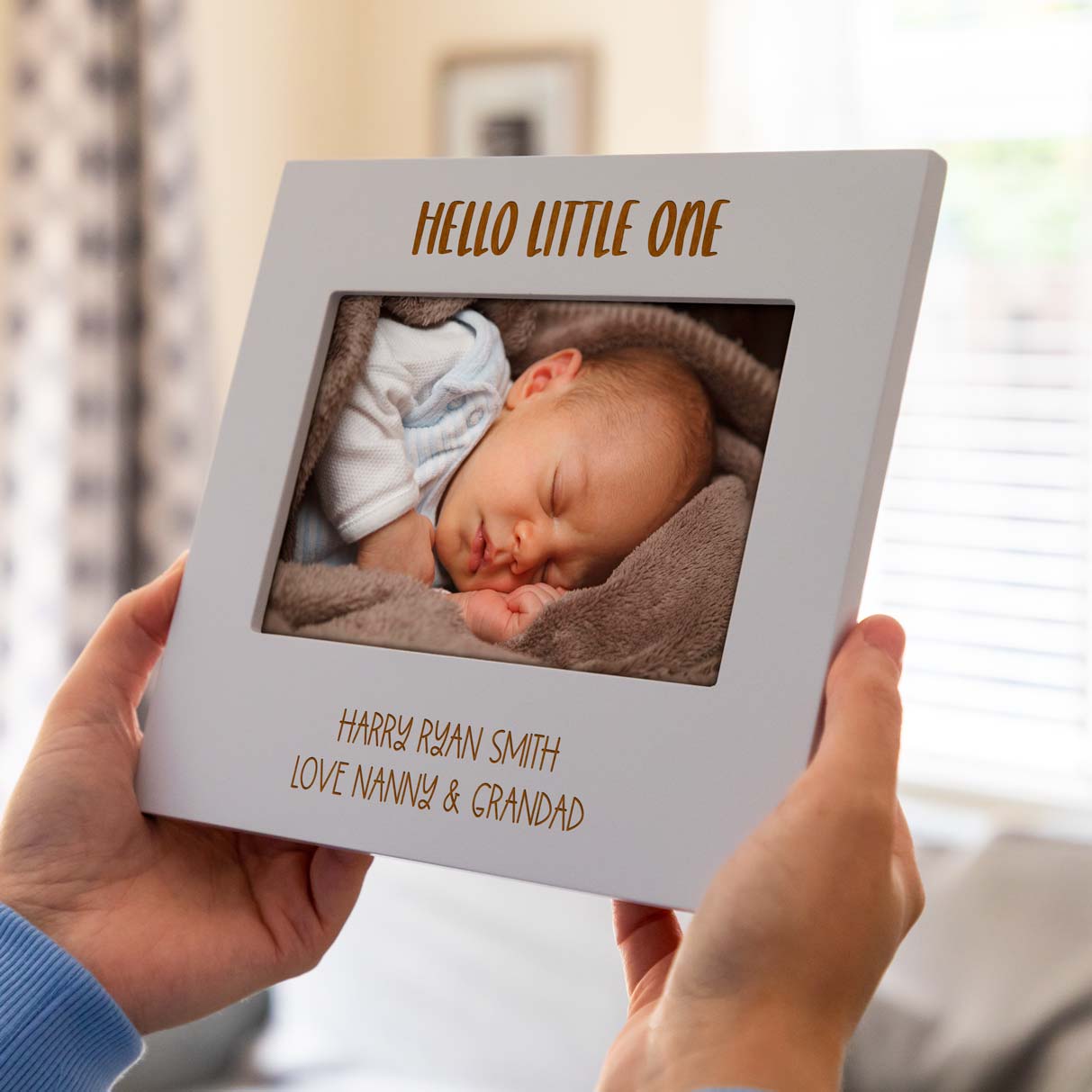 Personalised Hello Little One Pastel Photo Frame New Baby Gift