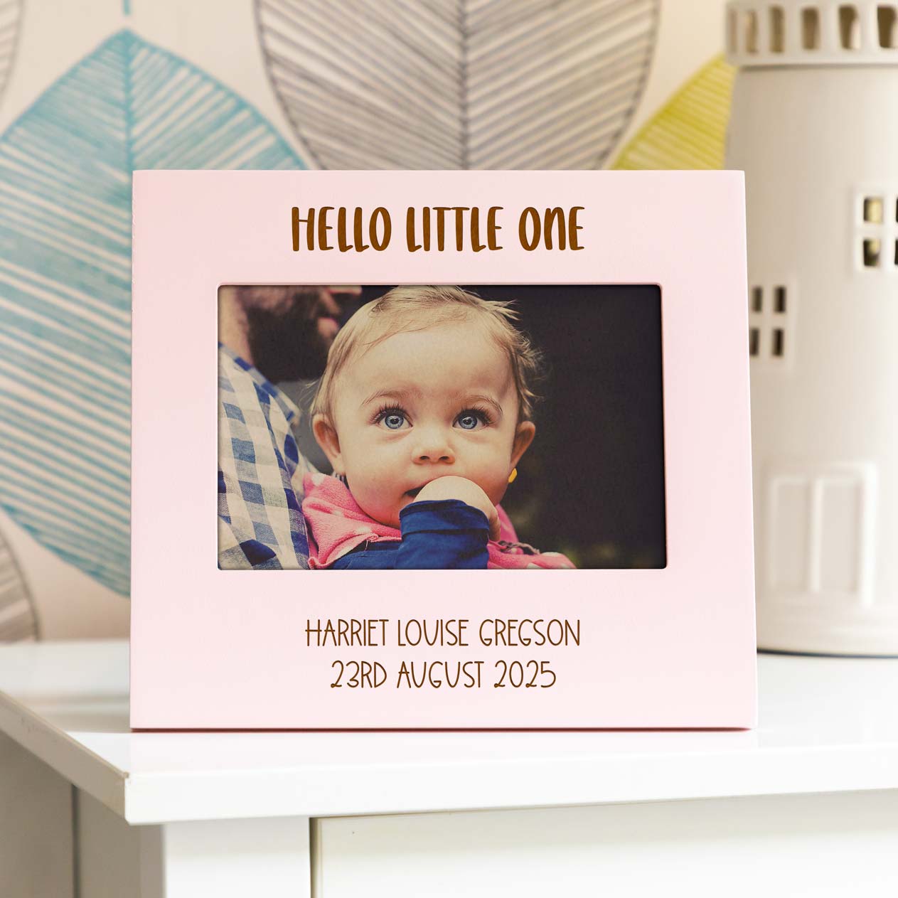 Personalised Hello Little One Pastel Photo Frame New Baby Gift