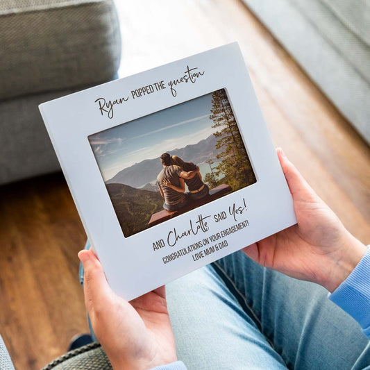 Personalised Engagement Pastel Photo Frame Gift For Couple