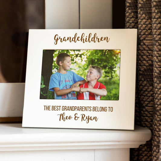 Personalised Grandchildren Pastel Photo Frame Gift For Grandparents