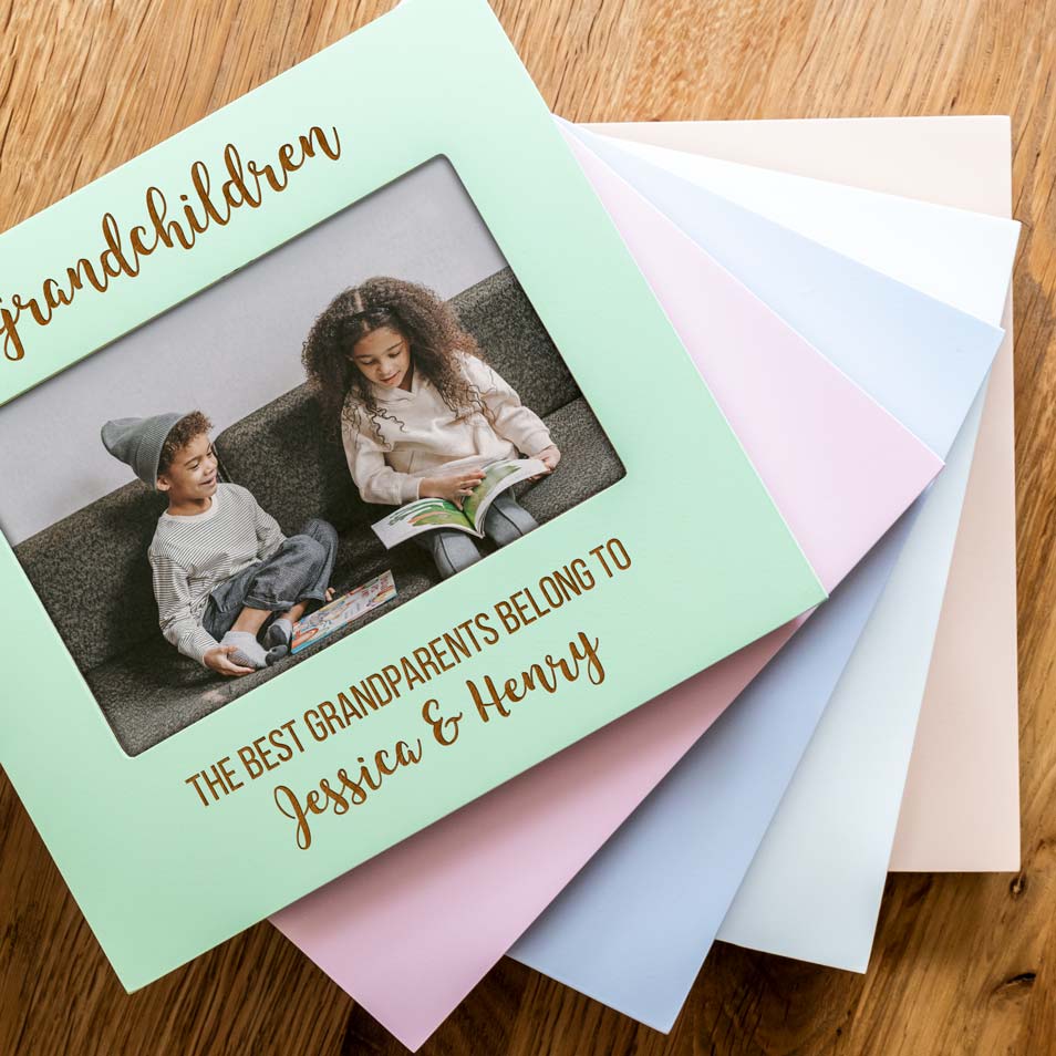 Personalised Grandchildren Pastel Photo Frame Gift For Grandparents