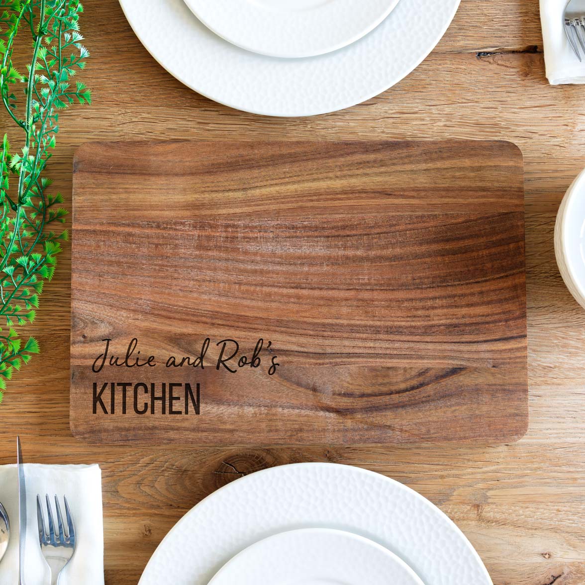 Personalised Kitchen Chopping or Serving Board Acacia Wood