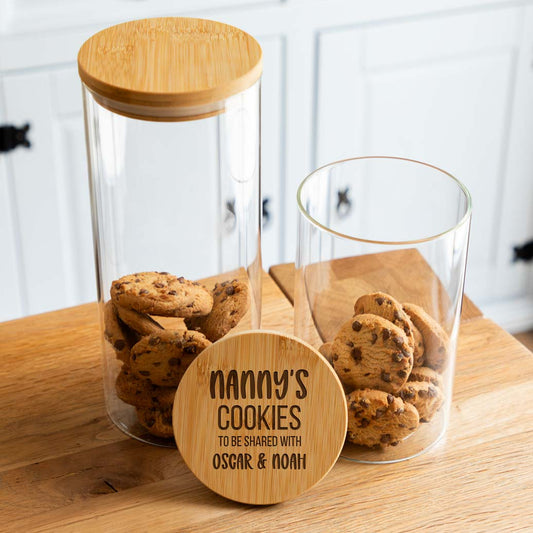 Personalised Cookie Jar With Bamboo Lid Gift