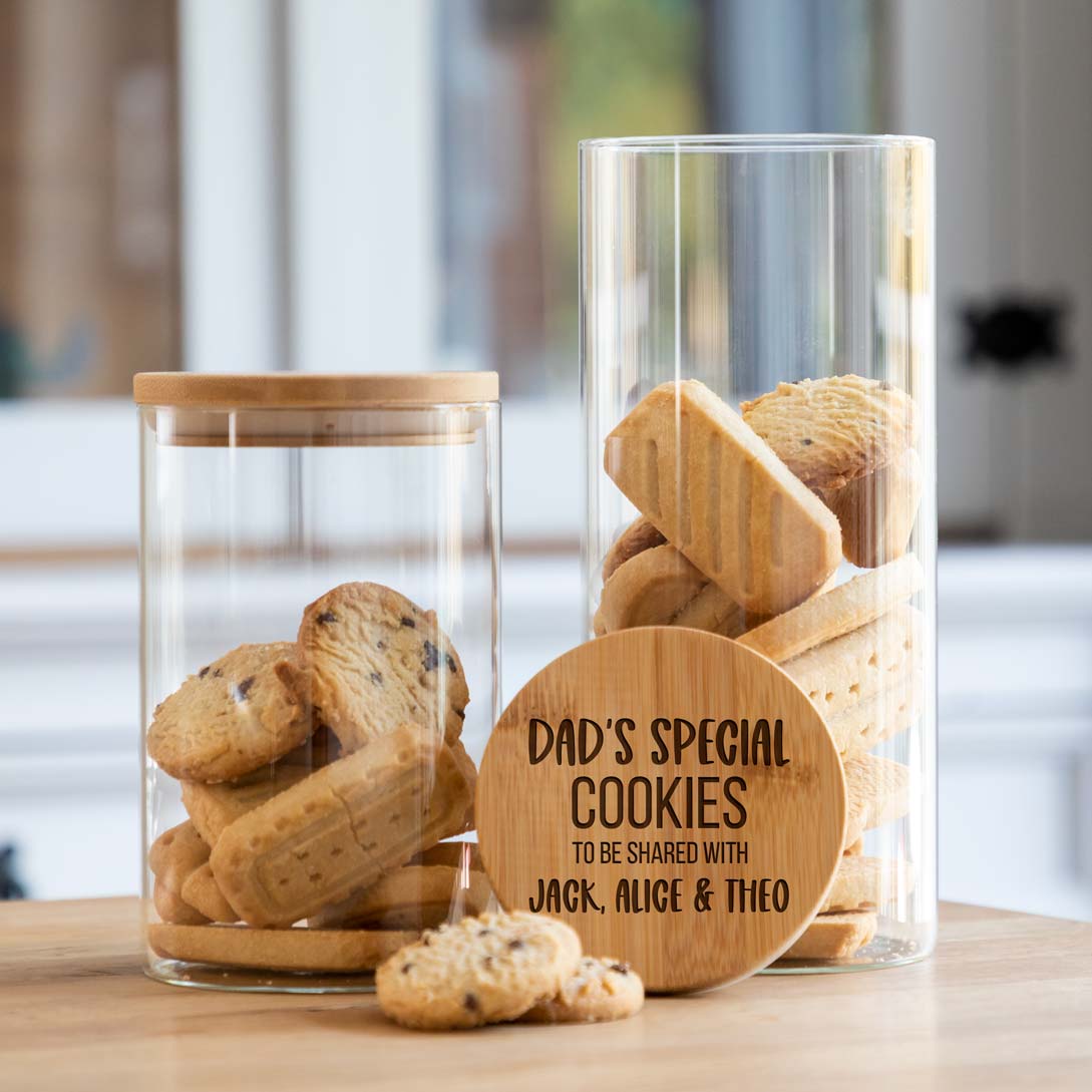 Personalised Cookie Jar With Bamboo Lid Gift