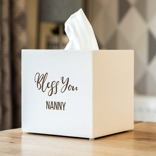 Personalised Tissue Box Holder Bless You