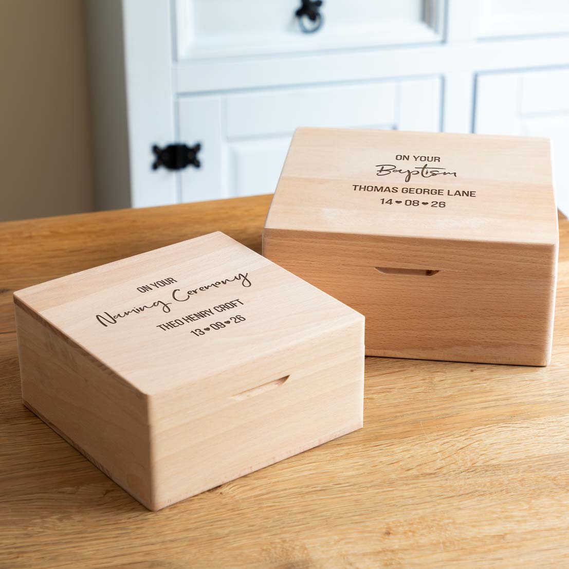 Personalised On Your Christening Baptism Naming Day Beech Keepsake Box Gift