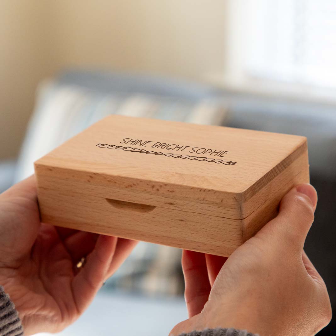 Personalised Small Rectangular Jewellery Box 13cm x 8cm