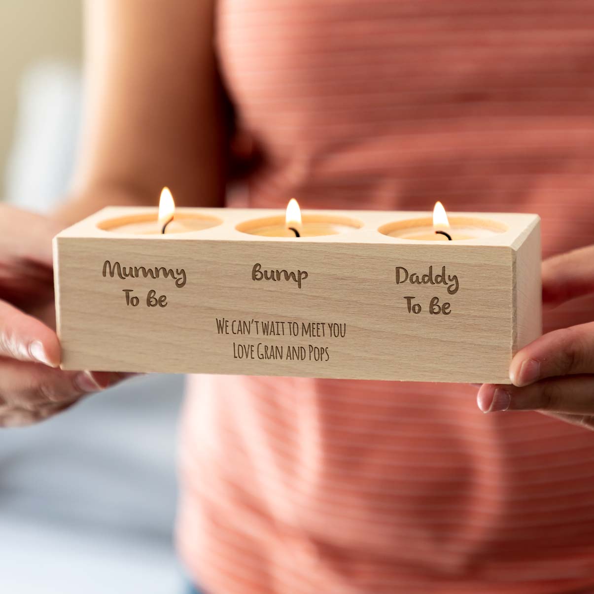 Personalised Parents To Be Gift Candle Holder