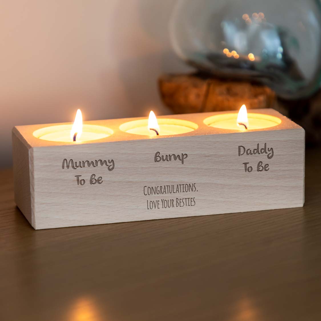Personalised Parents To Be Gift Candle Holder