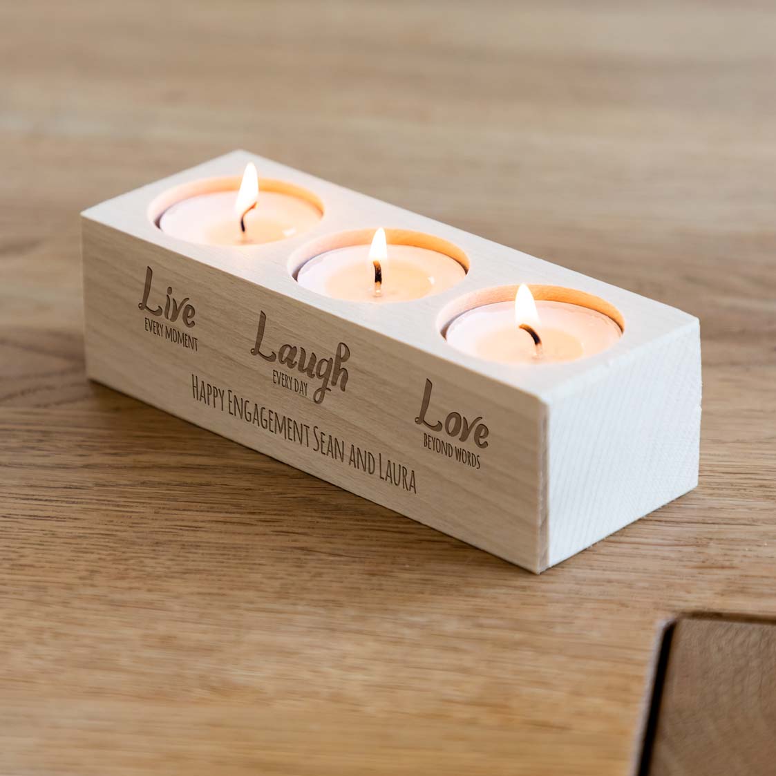 Personalised Live Laugh Love Candle Holder Gift
