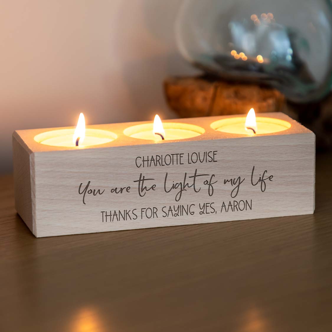 Personalised Candle Holder Gift Light Of My Life