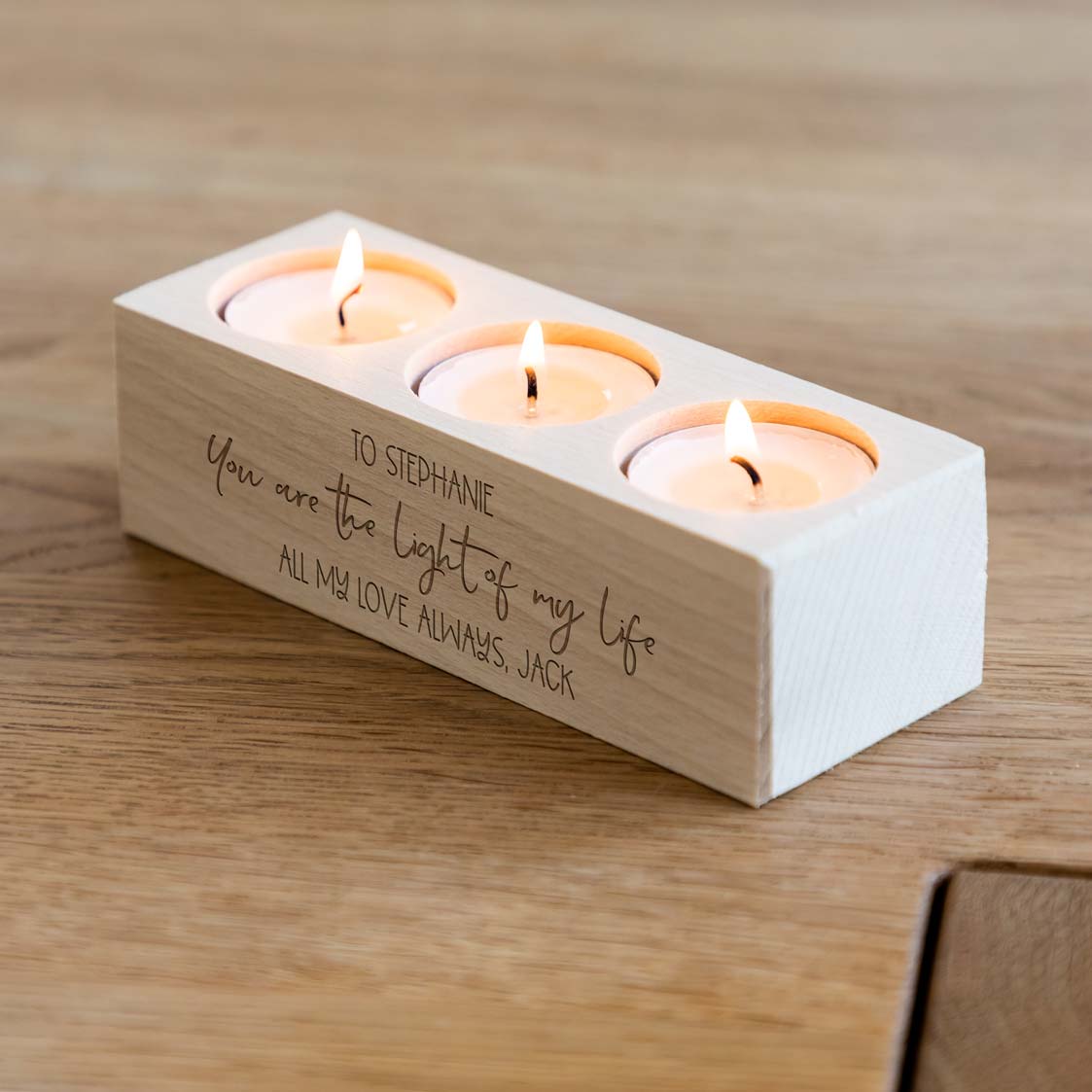 Personalised Candle Holder Gift Light Of My Life