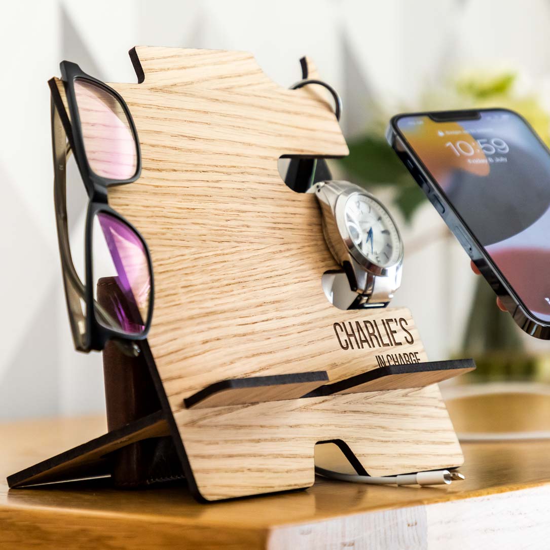 Personalised Smartphone Charging Stand In Charge