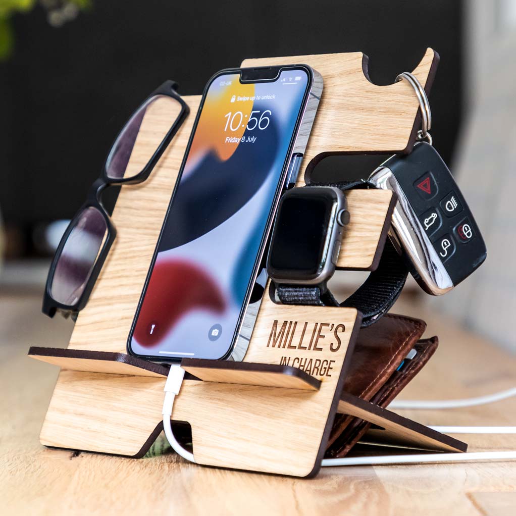 Personalised Smartphone Charging Stand In Charge