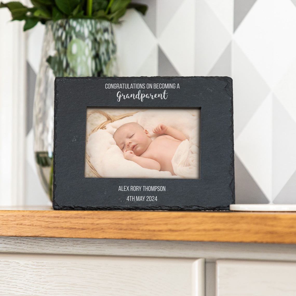 Personalised Becoming Grandparents Slate Photo Frame Gift