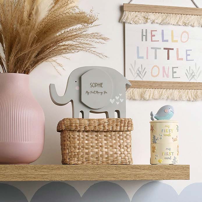 Personalised My First Elephant Money Box