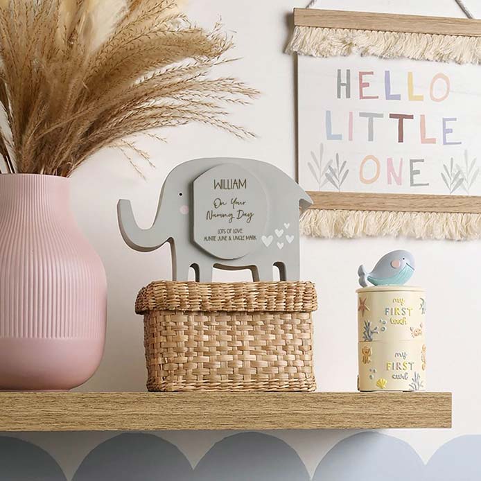 Personalised Elephant Money Box For Christening Baptism Naming Day
