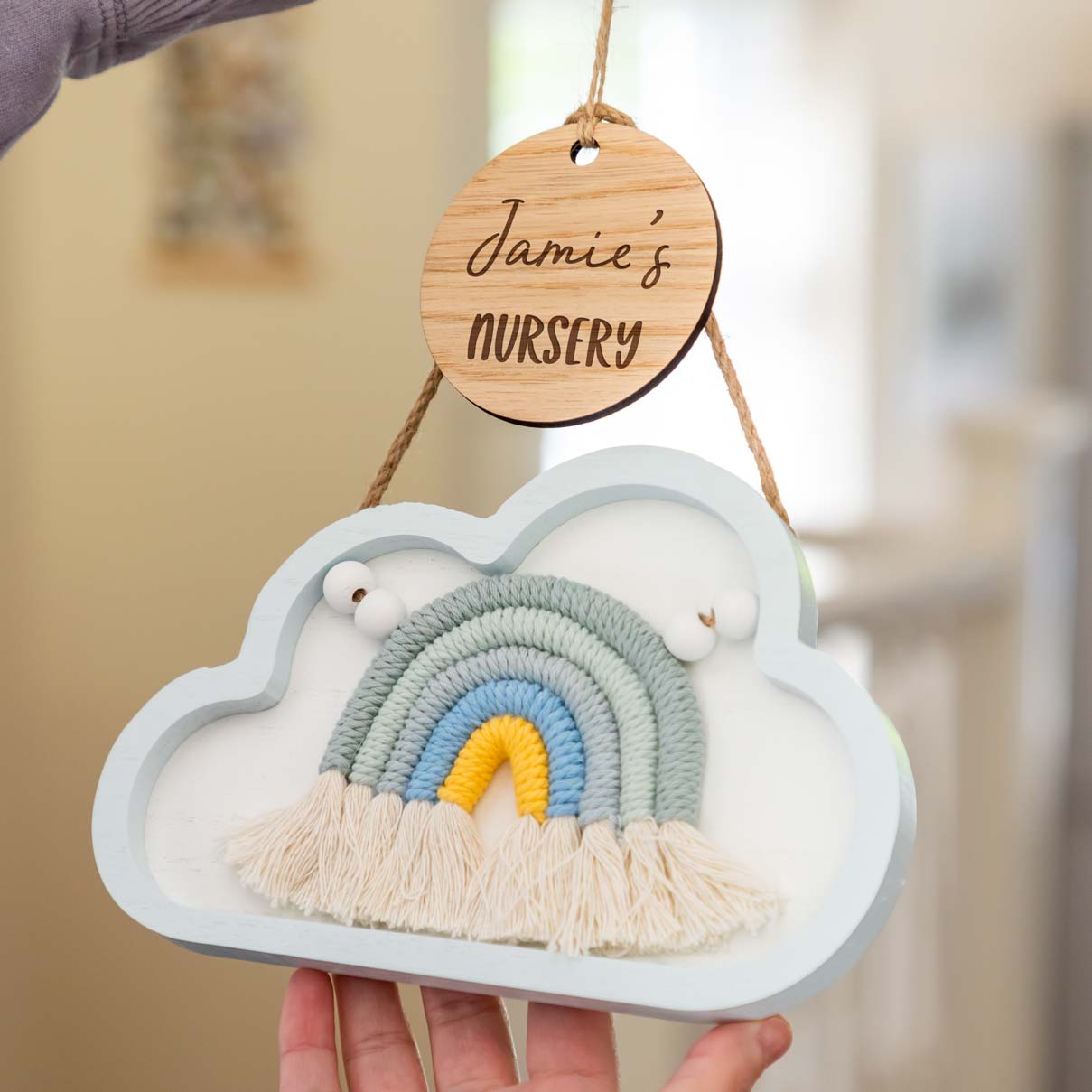 Personalised Cloud Nursery Sign New Baby Gift