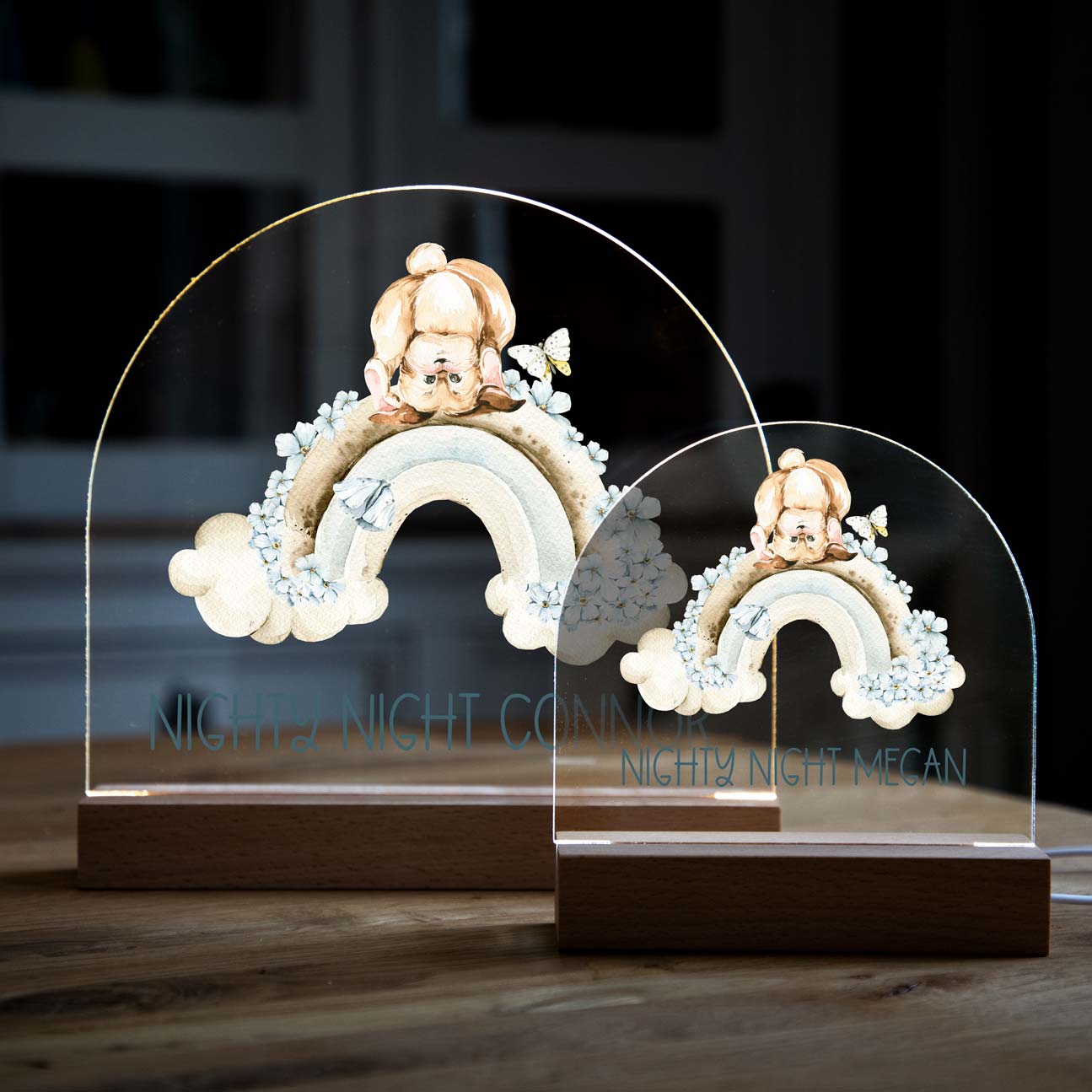 Personalised Bunny Rabbit Rainbow Night Light