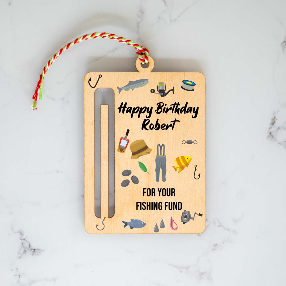 Personalised Fishing Fund Money Gift Holder