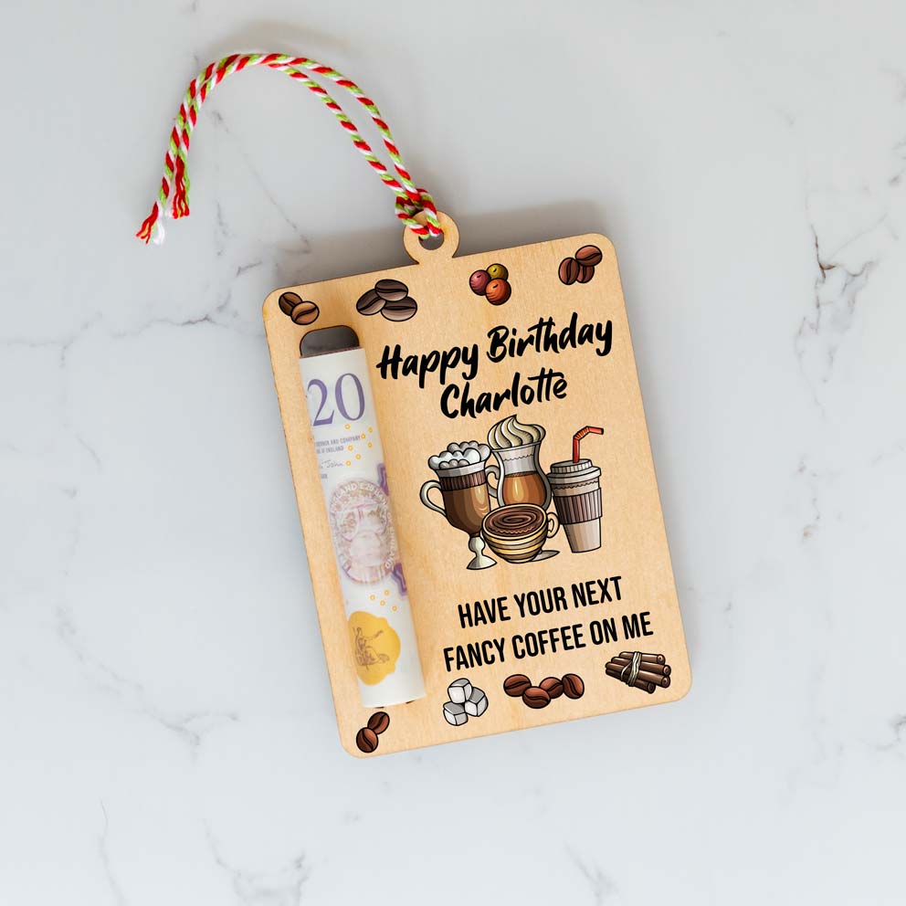 Personalised Coffee Money Gift Holder