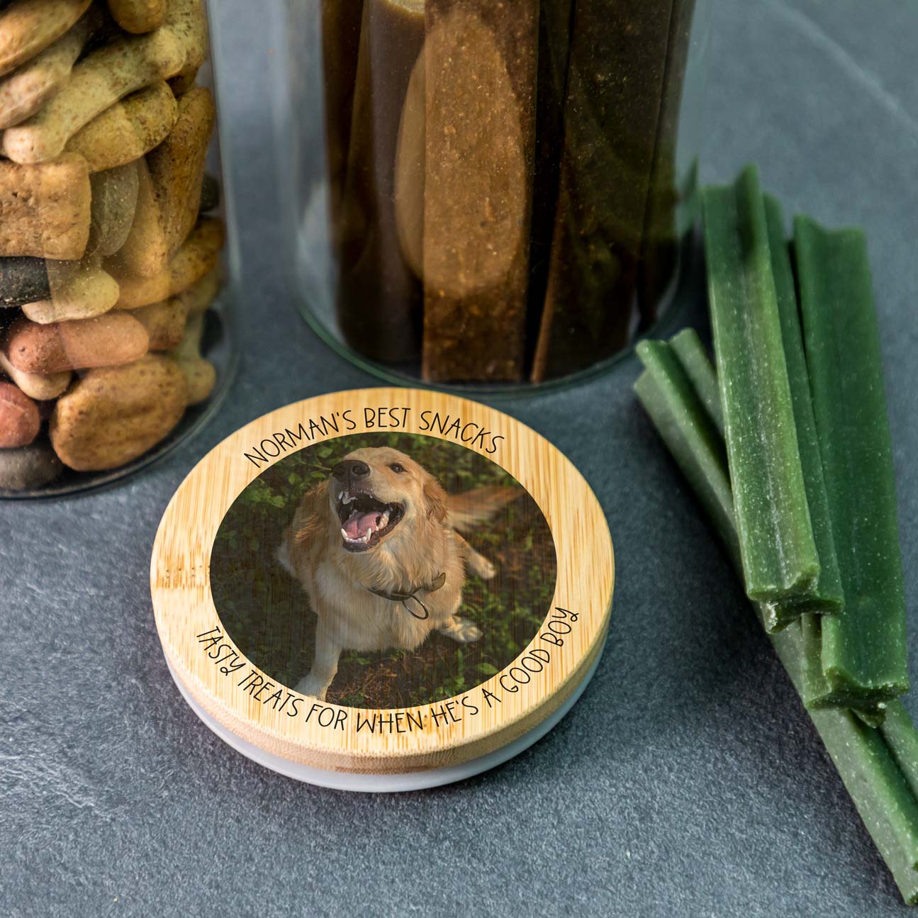 Personalised Pet Treat Jar With Photo