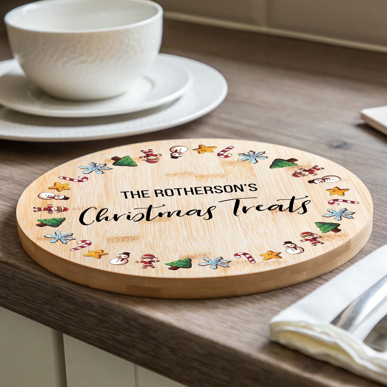 Personalised Christmas Treats Serving Board