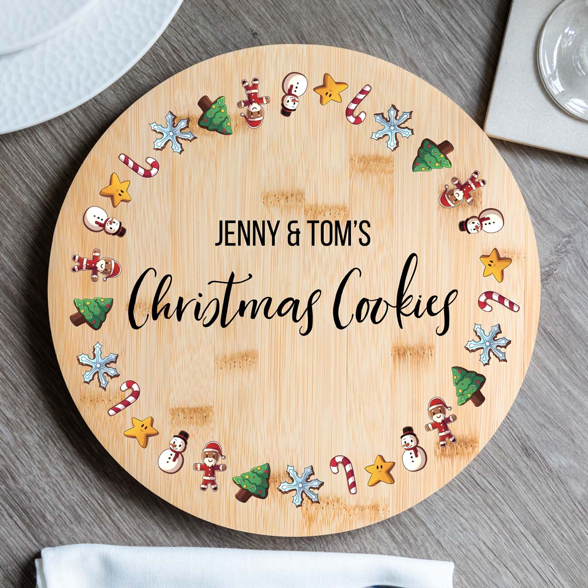 Personalised Christmas Treats Serving Board