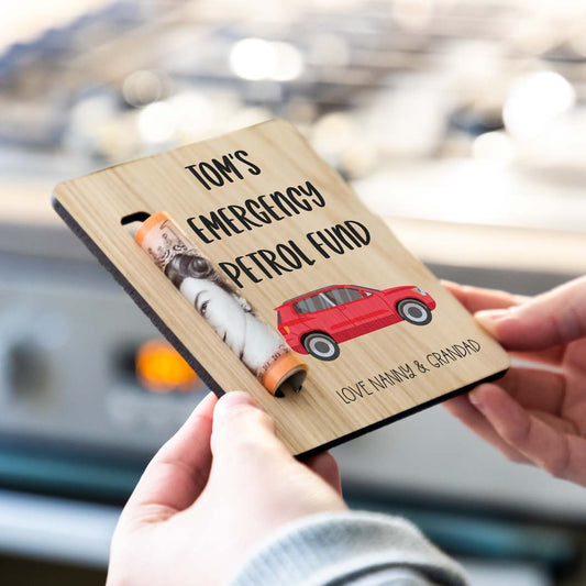 Personalised Emergency Petrol Fund Money Holder Magnet