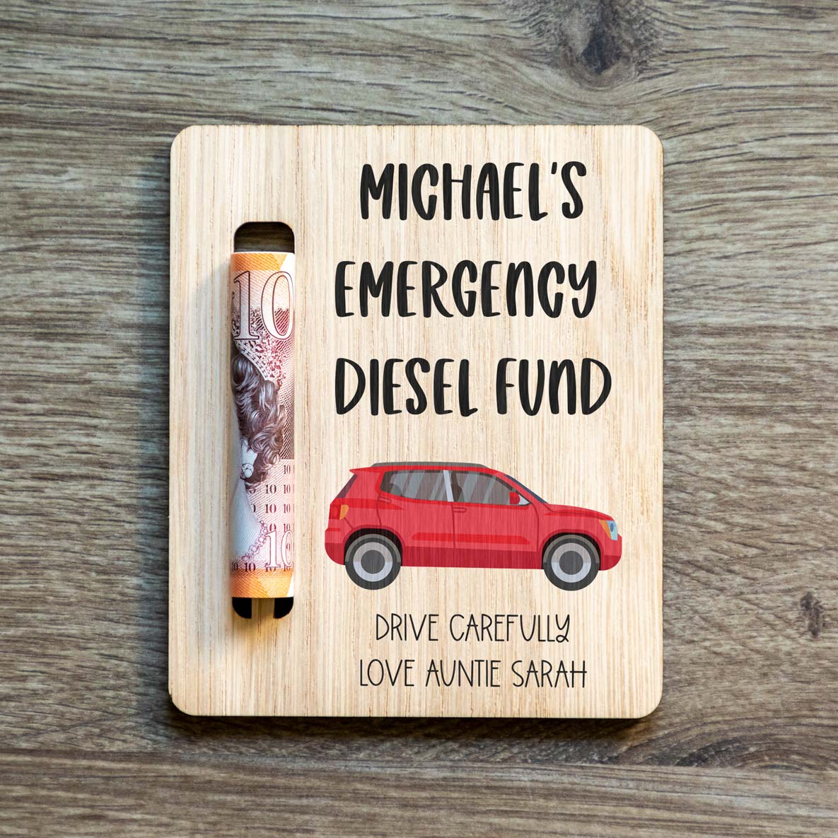 Personalised Emergency Petrol Fund Money Holder Magnet