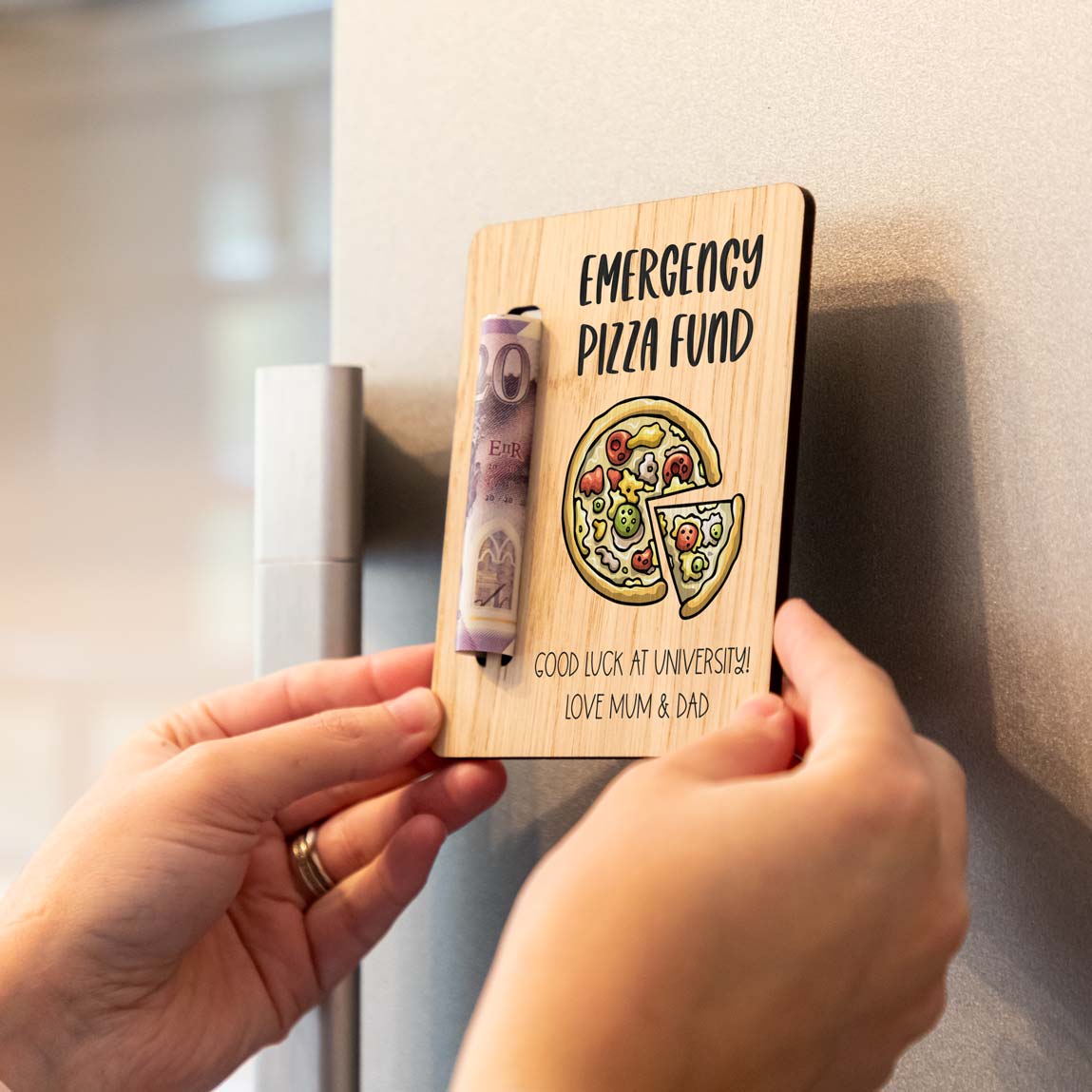 Personalised Emergency Pizza Fund Money Holder Magnet
