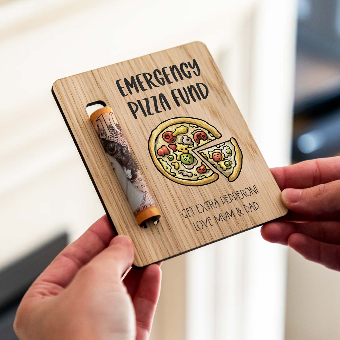 Personalised Emergency Pizza Fund Money Holder Magnet
